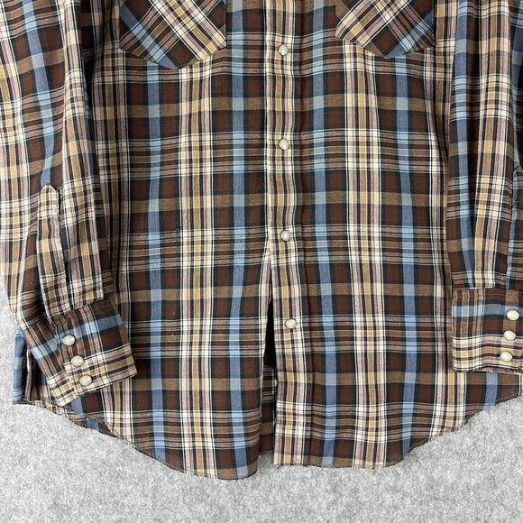 Vintage Dee Cee Western Shirt Mens 15.5/34 Brown Pearl Snap Cowboy USA Made - Picture 3 of 13